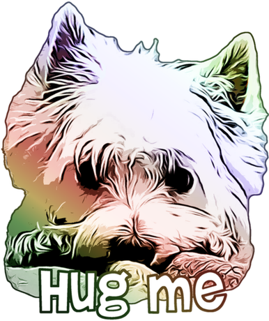 Nadruk Męska Westie West Highland White Terrier 7 Przytul mnie- Hug me W Kolorze - Przód
