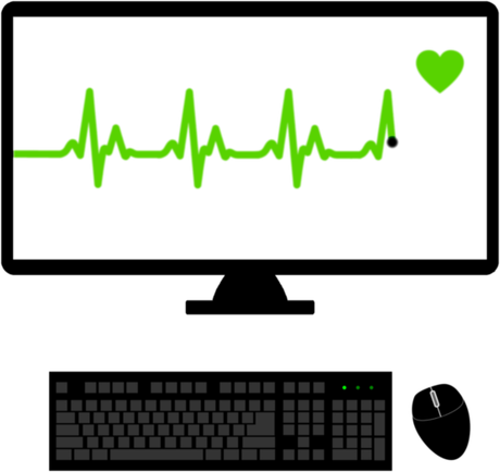 Nadruk Męska Gamer Heartbeat Geek Komputerowy - Przód