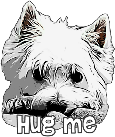 Nadruk Hug Me Przytul mnie Westie West Highland White Terrier - Przód